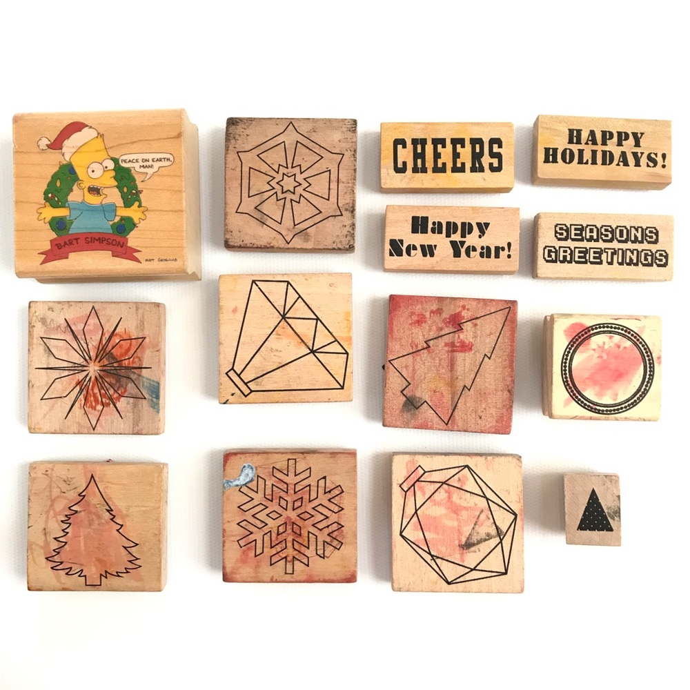 Rubber Stamps Bart Simpson Christmas Holidays Card Making Crafting